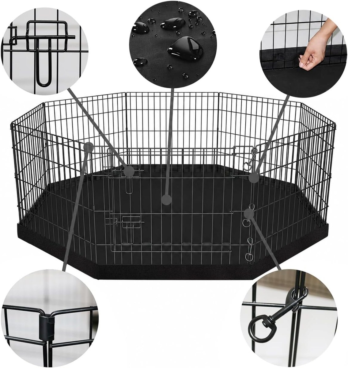 PETIME Foldable 8-Panel Playpen