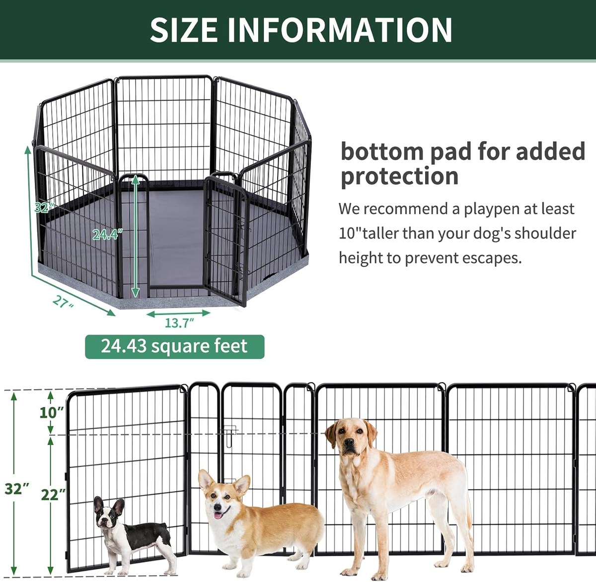 PETIME Heavy-Duty Octagon Playpen photo 2