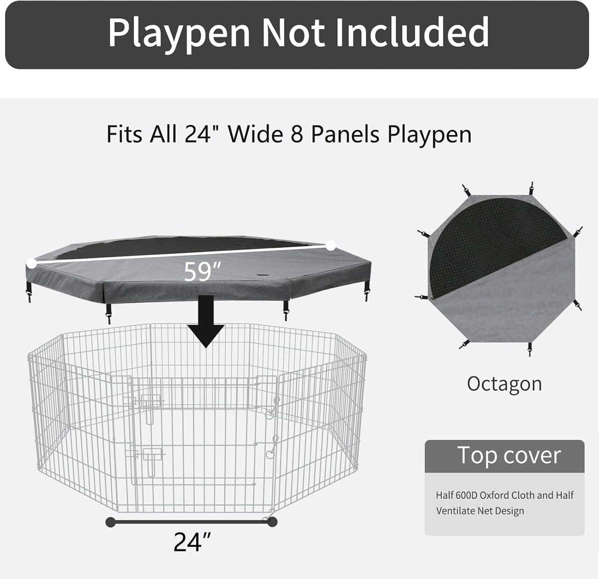PETIME Playpen Mesh Roof photo 1